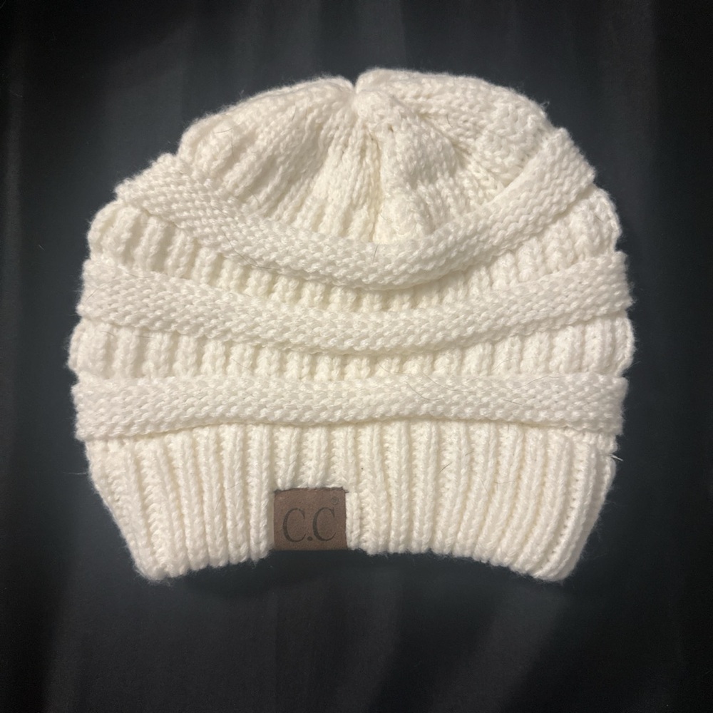 C.C Cream Knit Slouchy Beanie Hat